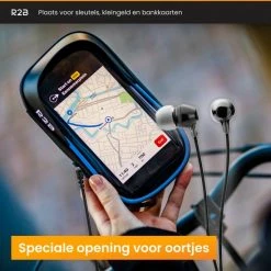 R2B Telefoonhouder Fiets Waterdicht Met 360 Graden Rotatie - Ook Voor Scooter & Motor - Gsm Houder Fiets - Zwart/Blauw - Fiets Accessoires - Model "Den Haag" -Windgoo Shop 550x549 13