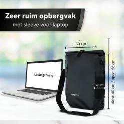 Alternative view of Living Nine Fietstas - Enkele - 20L - Waterdicht - Ook Voor Elektrische Fietsen - Dragen Als Handtas En Schoudertas - Zwart