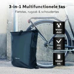 Living Nine Fietstas - Enkele - 20L - Waterdicht - Ook Voor Elektrische Fietsen - Dragen Als Handtas En Schoudertas - Zwart 15 Living Nine Fietstas - Enkele - 20L - Waterdicht - Ook Voor Elektrische Fietsen - Dragen Als Handtas En Schoudertas - Zwart -Windgoo Shop 550x550 1025