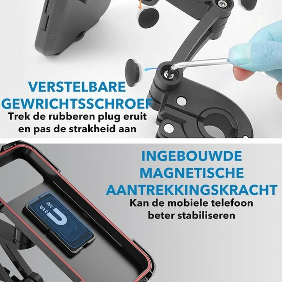 MW Telefoonhouder Fiets Waterdicht - Fietshouder Voor Smartphones - GSM Houder Fiets - 4 Tot 6'' 2 MW Telefoonhouder Fiets Waterdicht - Fietshouder Voor Smartphones - GSM Houder Fiets - 4 Tot 6'' - Afbeelding 2