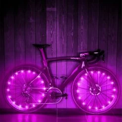 BOTC Wielverlichting Fiets - 20 Holders - Spaakverlichting LED - Lichtsnoer Fietswiel - Fiets Wiel Licht - 20 Leds - 220CM - Roze -Windgoo Shop 550x550 1043