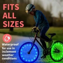 BOTC Wielverlichting Fiets - 20 Holders - Spaakverlichting LED - Lichtsnoer Fietswiel - 20 Leds -220CM - Groen -Windgoo Shop 550x550 1067