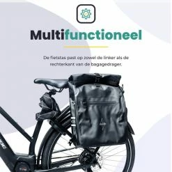 Voltano Luxe Fietstas / Rugtas 28L - Zwart - Enkele Pakaftas - 100% Waterdicht - Met Laptop Compartiment -Windgoo Shop 550x550 1160