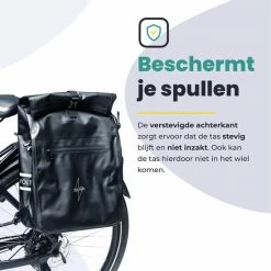 Voltano Luxe Fietstas / Rugtas 28L - Zwart - Enkele Pakaftas - 100% Waterdicht - Met Laptop Compartiment -Windgoo Shop 550x550 1161