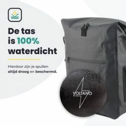 Voltano Luxe Fietstas / Rugtas 28L - Zwart - Enkele Pakaftas - 100% Waterdicht - Met Laptop Compartiment -Windgoo Shop 550x550 1163