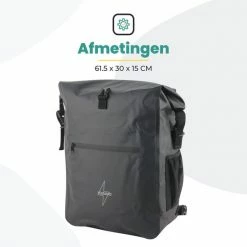 Voltano Luxe Fietstas / Rugtas 28L - Zwart - Enkele Pakaftas - 100% Waterdicht - Met Laptop Compartiment -Windgoo Shop 550x550 1166