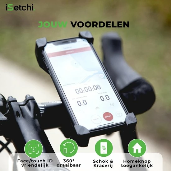 ISetchi Telefoonhouder Fiets Met 360 Graden Rotatie - Stevig & Stabiel - Ook Voor Scooter & Motor Gsm Telefoon Houder Fiets - Anti Shock & Vibratie Ontwerp - Fietshouder Smartphone Mobiel - Zwart 12 ISetchi Telefoonhouder Fiets Met 360 Graden Rotatie - Stevig & Stabiel - Ook Voor Scooter & Motor Gsm Telefoon Houder Fiets - Anti Shock & Vibratie Ontwerp - Fietshouder Smartphone Mobiel - Zwart - Afbeelding 12