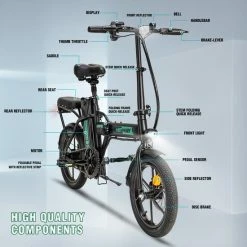 Hitway Elektrische Fiets | Opvouwbare E-bike | 16 Inch | 250W Motor | Zwart -Windgoo Shop 550x550 142