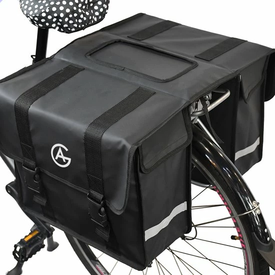 AG Fietstas 46 Liter - Dubbele Fietstas - Extra Veel Ruimte - Waterafstotend - Reflectoren Fietstassen - Electrische Fietsen - Zwart - Dubbel 3 AG Fietstas 46 Liter - Dubbele Fietstas - Extra Veel Ruimte - Waterafstotend - Reflectoren Fietstassen - Electrische Fietsen - Zwart - Dubbel - Afbeelding 3