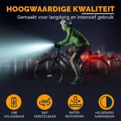 AXIMO Fietsverlichting 500 Lumen - Fietslamp USB Oplaadbaar LED - Voorlicht En Achterlicht - Fietslicht Set -Windgoo Shop 550x550 173