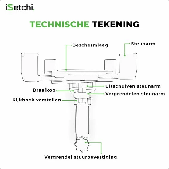 ISetchi Telefoonhouder Fiets Met 360 Graden Rotatie - Stevig & Stabiel - Ook Voor Scooter & Motor Gsm Telefoon Houder Fiets - Anti Shock & Vibratie Ontwerp - Fietshouder Smartphone Mobiel - Zwart 19 ISetchi Telefoonhouder Fiets Met 360 Graden Rotatie - Stevig & Stabiel - Ook Voor Scooter & Motor Gsm Telefoon Houder Fiets - Anti Shock & Vibratie Ontwerp - Fietshouder Smartphone Mobiel - Zwart - Afbeelding 19