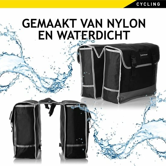 Dunlop - Dubbele Fietstas - Zwart - 26 L 7 Dunlop - Dubbele Fietstas - Zwart - 26 L - Afbeelding 7