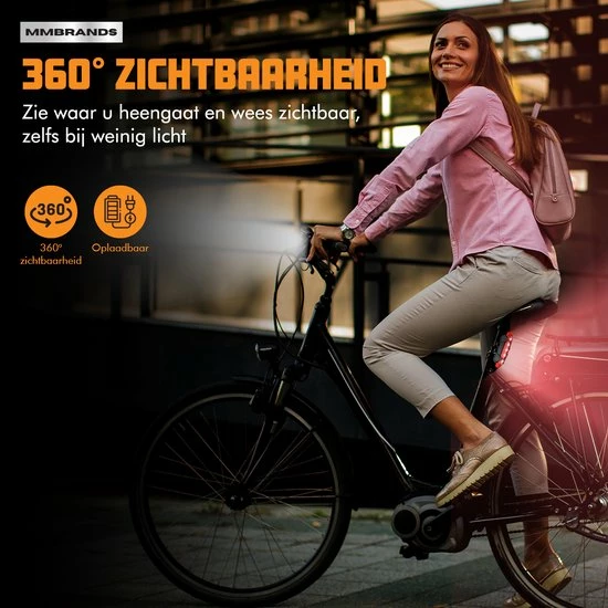 MM Brands Fietslamp - Fietsverlichting - Voorlicht En Achterlicht - USB Oplaadbaar - LED 2 MM Brands Fietslamp - Fietsverlichting - Voorlicht En Achterlicht - USB Oplaadbaar - LED - Afbeelding 2