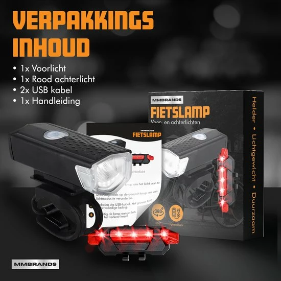 MM Brands Fietslamp - Fietsverlichting - Voorlicht En Achterlicht - USB Oplaadbaar - LED 7 MM Brands Fietslamp - Fietsverlichting - Voorlicht En Achterlicht - USB Oplaadbaar - LED - Afbeelding 7