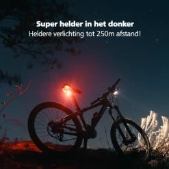 SWILIX ® - Fietsverlichting Set - Oplaadbare USB Led Fietslamp - Voor En Achter - Waterdicht - 4 Lichtstanden - Zwart -Windgoo Shop 550x550 28