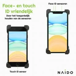 Naido Universele Telefoonhouder Fiets - Ook Voor Motor - GSM Houder - Fietshouder - Zwart -Windgoo Shop 550x550 366