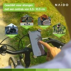 Naido Universele Telefoonhouder Fiets - Ook Voor Motor - GSM Houder - Fietshouder - Zwart -Windgoo Shop 550x550 368