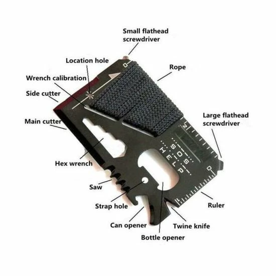 Minigadgets Survival Creditcard 14 In 1 SOS Outdoor Card Tool 3 Minigadgets Survival Creditcard 14 In 1 SOS Outdoor Card Tool - Afbeelding 3