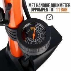 Strex Fietspomp - Drukmeter - 11 Bar Bal Pomp - Oranje 11 Strex Fietspomp - Drukmeter - 11 Bar Bal Pomp - Oranje -Windgoo Shop 550x550 396