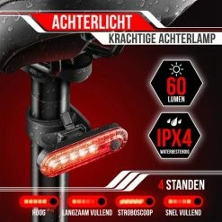 Strex LED Fietsverlichting Set - Voorlicht En Achterlicht - USB Oplaadbaar - Fietslamp - Fietslampjes - Zwart 11 Strex LED Fietsverlichting Set - Voorlicht En Achterlicht - USB Oplaadbaar - Fietslamp - Fietslampjes - Zwart -Windgoo Shop 550x550 442