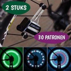 Merkloos Wielverlichting - Spaakverlichting - Fietsverlichting Wiel - Spaakreflectoren - Fietsverlichting - Spaakverlichting Kinderfiets - LED - 30 Patronen - 2 Stuks