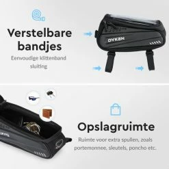 Dyken Frametas Fiets - Waterdichte Telefoonhouder - Fietstas Frame - Zwart 11 Dyken Frametas Fiets - Waterdichte Telefoonhouder - Fietstas Frame - Zwart -Windgoo Shop 550x550 459