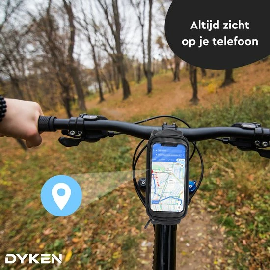 Dyken Frametas Fiets - Waterdichte Telefoonhouder - Fietstas Frame - Zwart 6 Dyken Frametas Fiets - Waterdichte Telefoonhouder - Fietstas Frame - Zwart - Afbeelding 6