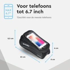 Dyken Frametas Fiets - Waterdichte Telefoonhouder - Fietstas Frame - Zwart 16 Dyken Frametas Fiets - Waterdichte Telefoonhouder - Fietstas Frame - Zwart -Windgoo Shop 550x550 464