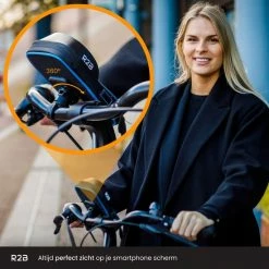 R2B Telefoonhouder Fiets Waterdicht Met 360 Graden Rotatie - Ook Voor Scooter & Motor - Gsm Houder Fiets - Zwart/Blauw - Fiets Accessoires - Model "Den Haag" -Windgoo Shop 550x550 478