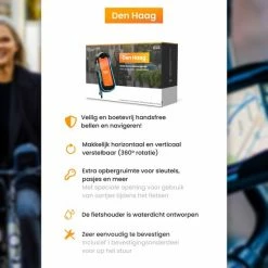 R2B Telefoonhouder Fiets Waterdicht Met 360 Graden Rotatie - Ook Voor Scooter & Motor - Gsm Houder Fiets - Zwart/Blauw - Fiets Accessoires - Model "Den Haag" -Windgoo Shop 550x550 480