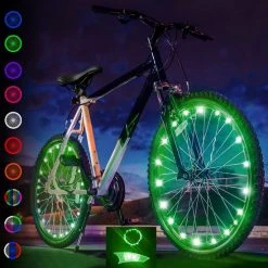 BOTC LED Spaakverlichting - Fiets Licht - Lichtsnoer Fietswiel - 20 Leds - 2meter - 1 Fietswiel - Groen