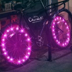 BOTC LED Spaakverlichting - Fiets Licht - Lichtsnoer Fietswiel - 20 Leds - 2meter - 1 Fietswiel - Roze -Windgoo Shop 550x550 494