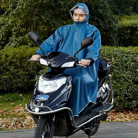 Fuegobird - Poncho Regenponcho - Fiets Wandel Motor - Outdoor Poncho - Kwaliteit Poncho - One Size - Unisex Cyan 2 Fuegobird - Poncho Regenponcho - Fiets Wandel Motor - Outdoor Poncho - Kwaliteit Poncho - One Size - Unisex Cyan - Afbeelding 2