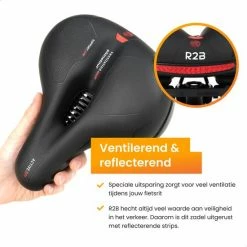 R2B Fietszadel Voor Dames En Heren - Inclusief Waterdichte Zadelhoes - Zwart - Reflectie En Ventilatie - Gel Zadel / Gelzadel 11 R2B Fietszadel Voor Dames En Heren - Inclusief Waterdichte Zadelhoes - Zwart - Reflectie En Ventilatie - Gel Zadel / Gelzadel -Windgoo Shop 550x550 571
