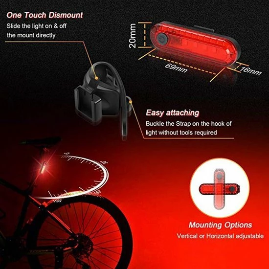 FIEZIO Fietsverlichting - USB Oplaadbaar LED Fietslampen Waterdicht 3 FIEZIO Fietsverlichting - USB Oplaadbaar LED Fietslampen Waterdicht - Afbeelding 3
