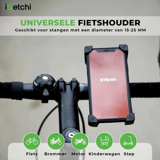 ISetchi Telefoonhouder Fiets Met 360 Graden Rotatie - Stevig & Stabiel - Ook Voor Scooter & Motor Gsm Telefoon Houder Fiets - Anti Shock & Vibratie Ontwerp - Fietshouder Smartphone Mobiel - Zwart 4 ISetchi Telefoonhouder Fiets Met 360 Graden Rotatie - Stevig & Stabiel - Ook Voor Scooter & Motor Gsm Telefoon Houder Fiets - Anti Shock & Vibratie Ontwerp - Fietshouder Smartphone Mobiel - Zwart - Afbeelding 4