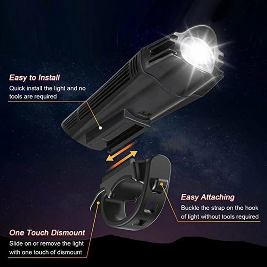 FIEZIO Fietsverlichting - USB Oplaadbaar LED Fietslampen Waterdicht 6 FIEZIO Fietsverlichting - USB Oplaadbaar LED Fietslampen Waterdicht - Afbeelding 6