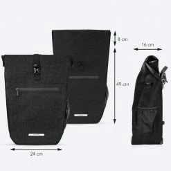 Alternative view of LifeGoods Fietstas - Enkel - 25L - Schoudertas En Rugtas - Waterdicht - E-Bikes - Schouderbanden - Zwart