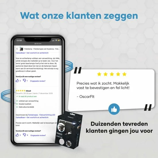 TIGIOO Fietslamp - Fietslampjes Set Koplamp - Fietslamp Voorlicht & Achterlicht USB Oplaadbaar 11 TIGIOO Fietslamp - Fietslampjes Set Koplamp - Fietslamp Voorlicht & Achterlicht USB Oplaadbaar - Afbeelding 11