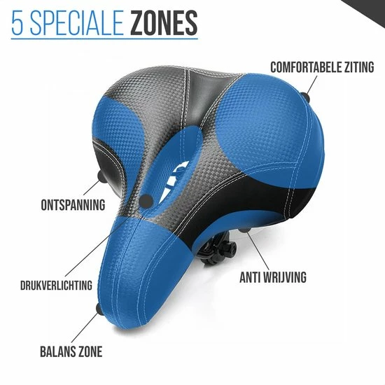 Strex Fietszadel - Unisex - Extra Comfortabel - Ventilerend - Incl. Zadelhoes 3 Strex Fietszadel - Unisex - Extra Comfortabel - Ventilerend - Incl. Zadelhoes - Afbeelding 3