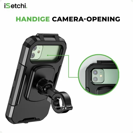 ISetchi Telefoonhouder Fiets Waterdicht L (5.5 Tot 7 Inch) - 360 Graden Rotatie - Ook Voor Scooter & Motor - Gsm Houder Fiets - Waterdicht IP67 Level - Zwart 10 ISetchi Telefoonhouder Fiets Waterdicht L (5.5 Tot 7 Inch) - 360 Graden Rotatie - Ook Voor Scooter & Motor - Gsm Houder Fiets - Waterdicht IP67 Level - Zwart - Afbeelding 10