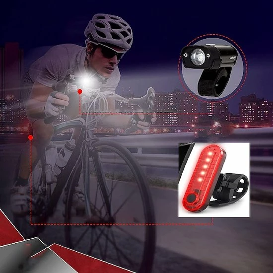 Lovnix - Oplaadbare Fietslamp LED Verlichting Set - USB Oplaadbaar - Fietslicht Met LED Lamp - Voor- En- Achter Licht - Regenbestendig - Geschikt Voor Mountainbike Fietsen Wandelen Speleologie 8 Lovnix - Oplaadbare Fietslamp LED Verlichting Set - USB Oplaadbaar - Fietslicht Met LED Lamp - Voor- En- Achter Licht - Regenbestendig - Geschikt Voor Mountainbike Fietsen Wandelen Speleologie - Afbeelding 8
