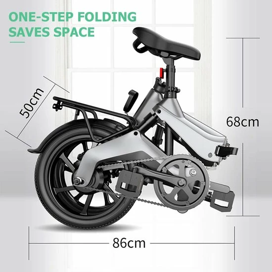 Merkloos Hitway 14F005 Elektrische Fiets Opvouwbaar | 250W Motor | 7.5Ah | 16" | Grijs / Zwart 7 Merkloos Hitway 14F005 Elektrische Fiets Opvouwbaar | 250W Motor | 7.5Ah | 16" | Grijs / Zwart - Afbeelding 7