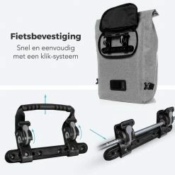 Alternative view of LifeGoods Fietstas - Enkel - 25L - Waterdicht - E-Bikes - Schouderbanden - Grijs