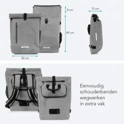 LifeGoods Fietstas - Enkel - 25L - Waterdicht - E-Bikes - Schouderbanden - Grijs 10 LifeGoods Fietstas - Enkel - 25L - Waterdicht - E-Bikes - Schouderbanden - Grijs -Windgoo Shop 550x550 804