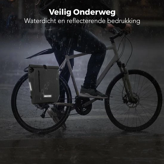 LifeGoods Fietstas - Enkel - 25L - Waterdicht - E-Bikes - Schouderbanden - Grijs 4 LifeGoods Fietstas - Enkel - 25L - Waterdicht - E-Bikes - Schouderbanden - Grijs - Afbeelding 4