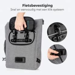 LifeGoods Fietstas - Enkel - 25L - Waterdicht - E-Bikes - Schouderbanden - Grijs 13 LifeGoods Fietstas - Enkel - 25L - Waterdicht - E-Bikes - Schouderbanden - Grijs -Windgoo Shop 550x550 807