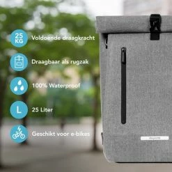 LifeGoods Fietstas - Enkel - 25L - Waterdicht - E-Bikes - Schouderbanden - Grijs 14 LifeGoods Fietstas - Enkel - 25L - Waterdicht - E-Bikes - Schouderbanden - Grijs -Windgoo Shop 550x550 808