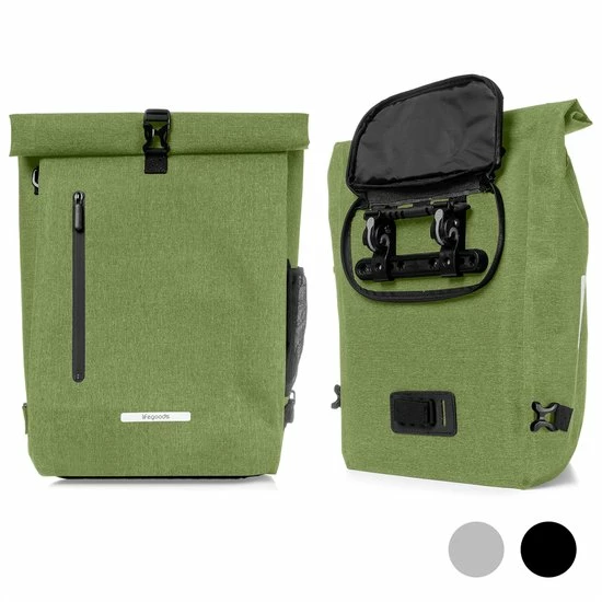 LifeGoods Fietstas - Enkel - 25L - Waterdicht - E-Bikes - Schouderbanden - Olijfgroen 1 LifeGoods Fietstas - Enkel - 25L - Waterdicht - E-Bikes - Schouderbanden - Olijfgroen