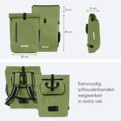 LifeGoods Fietstas - Enkel - 25L - Waterdicht - E-Bikes - Schouderbanden - Olijfgroen 10 LifeGoods Fietstas - Enkel - 25L - Waterdicht - E-Bikes - Schouderbanden - Olijfgroen -Windgoo Shop 550x550 818
